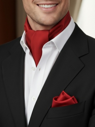 Jedwabna apaszka męska pod szyję bordowa 67x67cm CM6-010