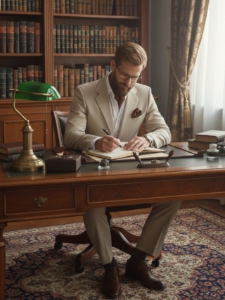 Jedwabna apaszka męska pod szyję ciemnobrązowa 67x67cm CM6-005