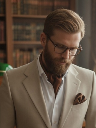 Jedwabna apaszka męska pod szyję ciemnobrązowa 67x67cm CM6-005