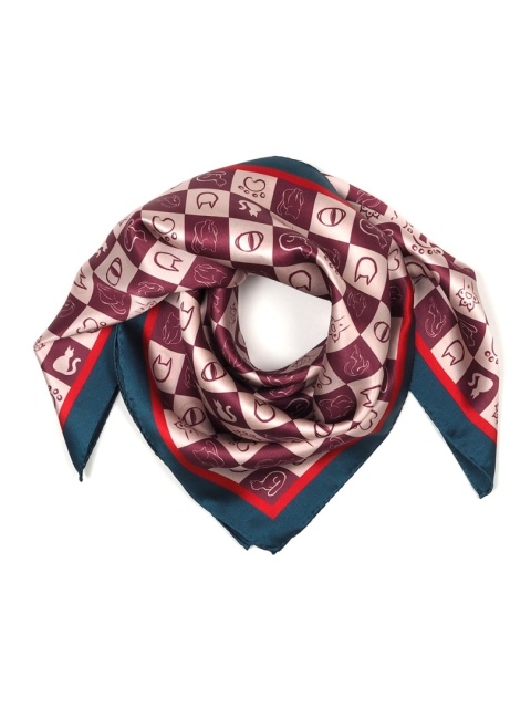 Jedwabna apaszka w koty 68x68cm AD7-083