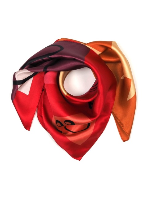 Women's silk scarf with cats 68x68cm AD7-084