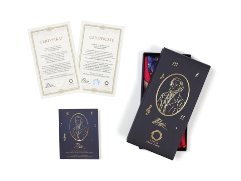 Jedwabna poszetka dwustronna Fryderyk Chopin 30x30 cm CH-1044