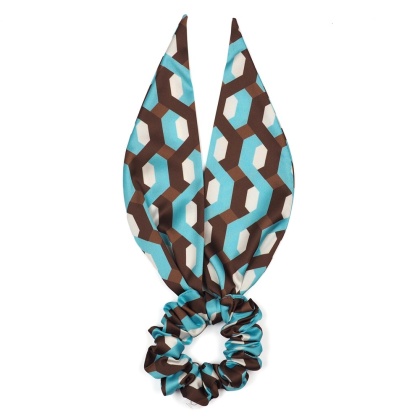 Ozdobna gumka do włosów ze wstążką Geometryczny kalejdoskop