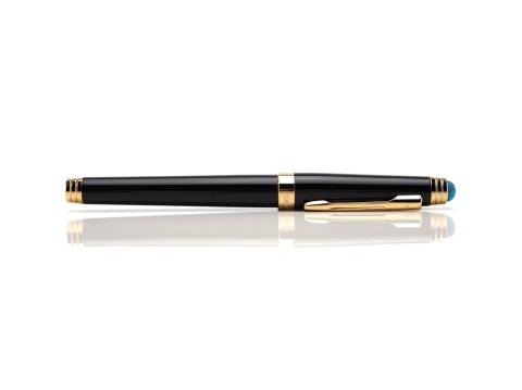 Pióro kulkowe z turkusem złote KPZ-15