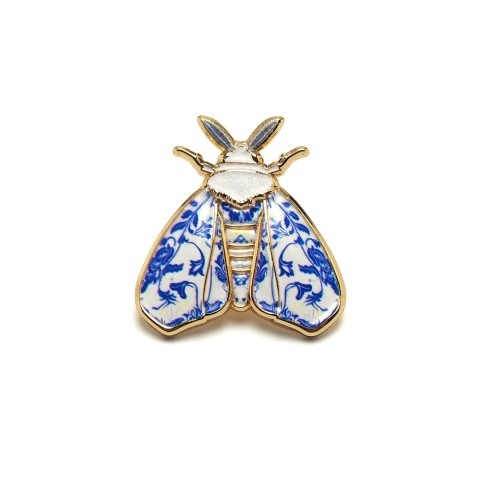 Silkworm lapel pin on a strong magnet