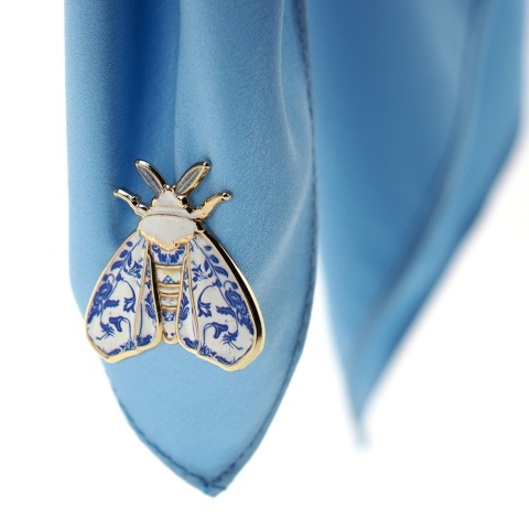 Silkworm lapel pin on a strong magnet PIN-09