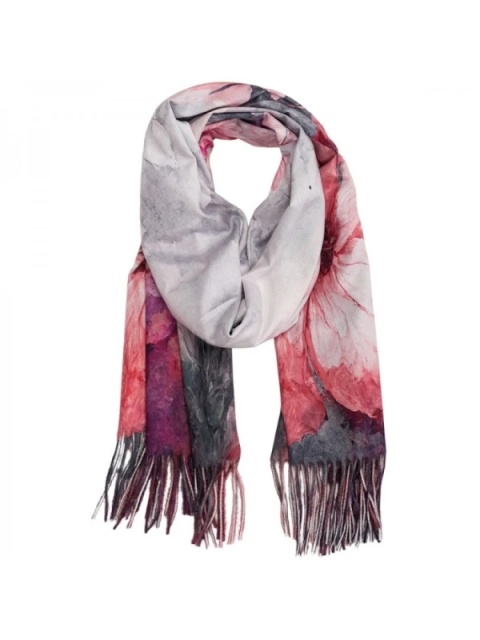 Szal wiskozowy w kwiaty róż 200x70cm