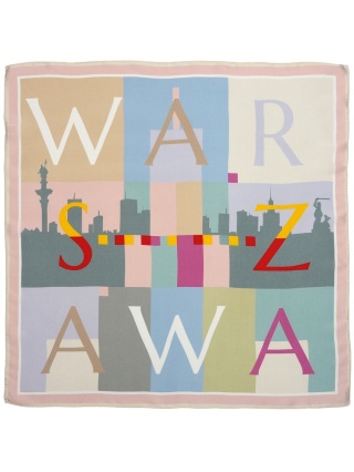 Apaszka Warszawa 100% silk 68x68cm AD7-088