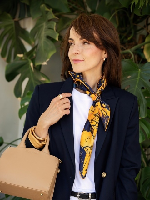 Silk Scarf Zodiac Pisces 68x68cm by Anna Halarewicz