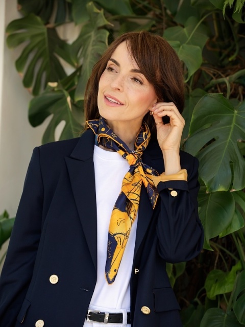 Silk Scarf Zodiac Sagittarius 68x68cm by Anna Halarewicz