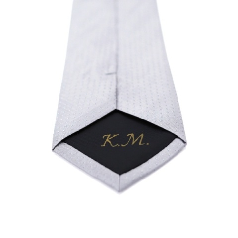 Micro-patterned silk jacquard tie navy blue KR-664