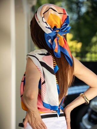 Jedwabny szalik pop art 145x30cm SDM-05