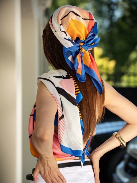 Jedwabny szalik pop art 145x30cm SDM-05