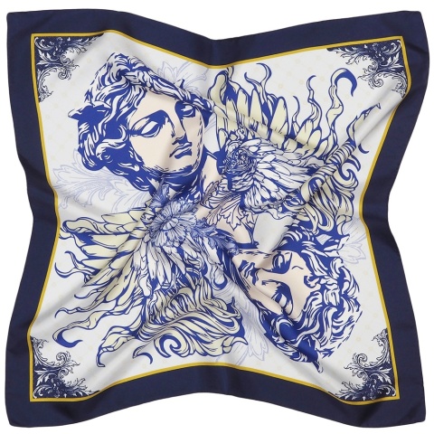 Unikat apaszka jedwabna dwustronna antyczna Grecja 68x68cm AD7-023