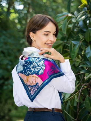 Apaszka jedwabna dwustronna antyczna Grecja 88x88cm AD-009