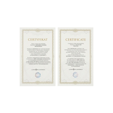 Jedwabna apaszka w nuty butelkowa zieleń 88x88 cm AN8-028