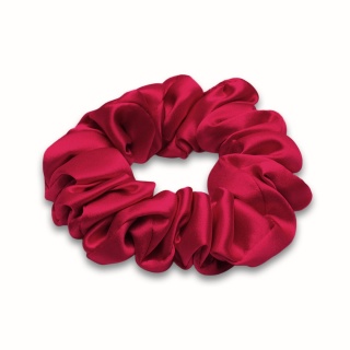 Jedwabna gumka do włosów scrunchie malinowa JGS-039