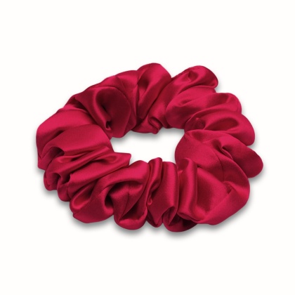 Jedwabna gumka do włosów scrunchie malinowa JGS-039