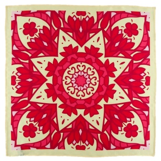 Silk scarf with mandala 53x53 cm AD5-027