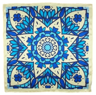 Jedwabna apaszka z mandalą 88x88 cm AD-026