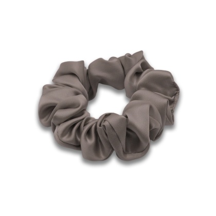 Jedwabna gumka do włosów scrunchie kamienno-szara JGS-057