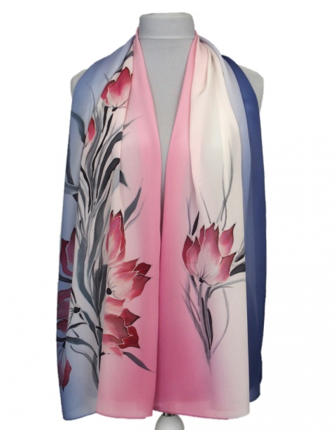 SZ-367 Hand Painted Silk Scarf, 170x45cm(1)