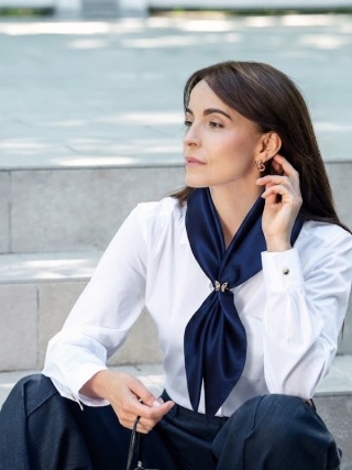 A clip for a scarf, a buckle for a scarf or shawl, a butterfly