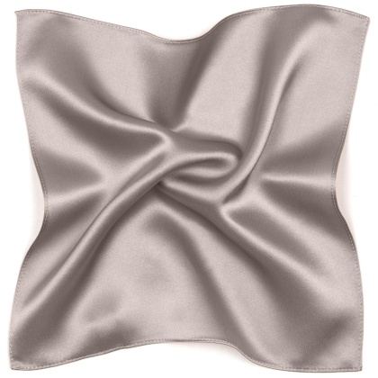 Elegancka męska poszetka do garnituru jedwabna, jasnoszara 30x30 cm