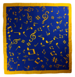 AN-006 Large Silk Scarf with Sheet Music, 85x85 cm