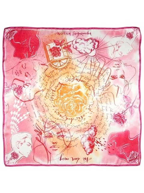 Apaszka jedwabna Wisława Szymborska Nic dwa razy 88x88 cm AD-500