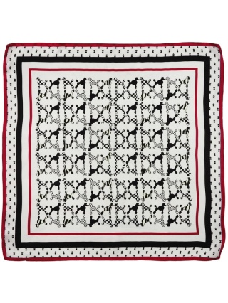 Silk women's scarf dogs - Pudel 68x68cm
