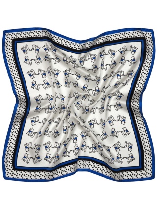 Silk women's scarf dogs - West 68x68cm