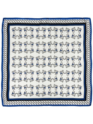 Silk women's scarf dogs - West 68x68cm