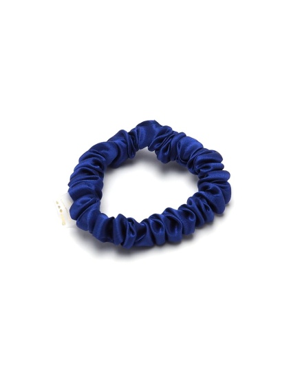 Cobalt Blue Silk Scrunchie Slim Hair Band JGM-26