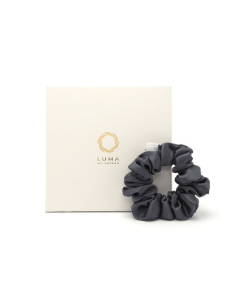Jedwabna gumka do włosów scrunchie grafitowa JGS-055