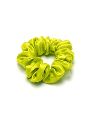 Jedwabna gumka do włosów scrunchie limonkowa JGS-040