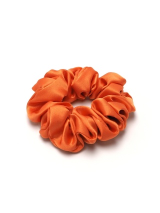 Jedwabna gumka do włosów scrunchie pomarańczowa JGS-038