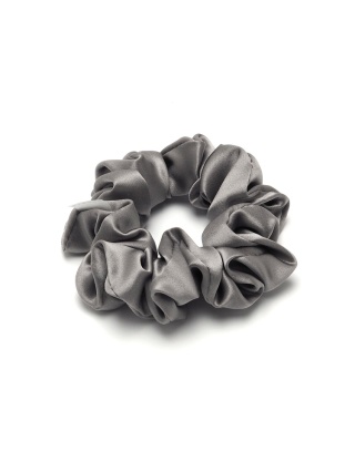 Jedwabna gumka do włosów scrunchie szara JGS-017