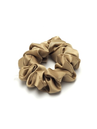 Jedwabna gumka do włosów scrunchie złota JGS-003