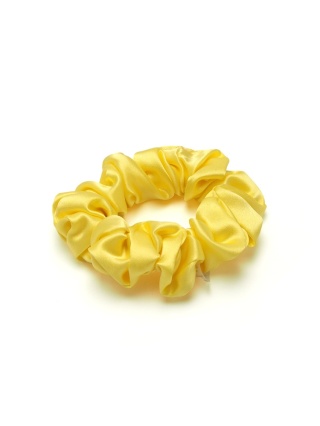 Jedwabna gumka do włosów scrunchie żółta JGS-023
