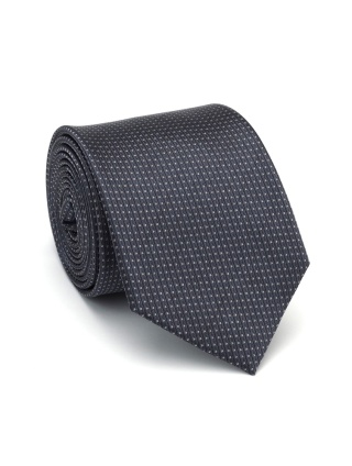 Jacquard silk tie with a micro pattern in gray KR-658