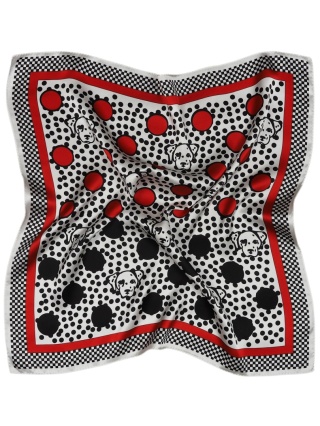 Silk women's scarf dogs - Dalmatian 68x68cm