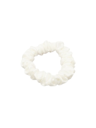 Satin hair eraser, ferret, scrunchie, slim, white JGM-27