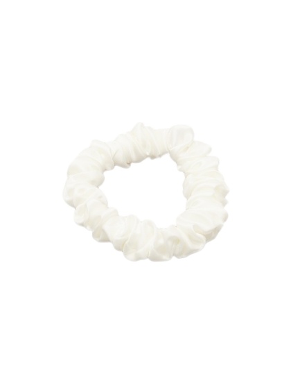 Satin hair eraser, ferret, scrunchie, slim, white JGM-27
