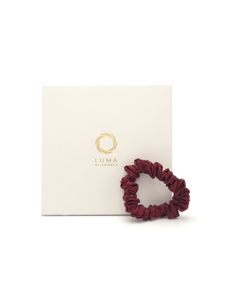 Satin hair eraser scrunchie slim burgundy JGM-11