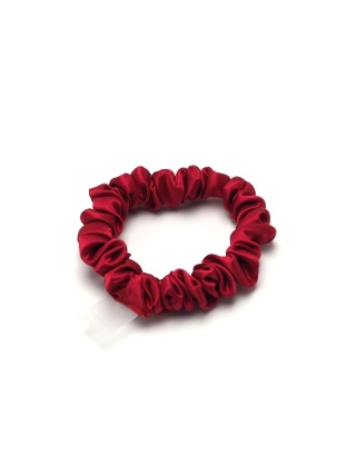 Gumka jedwabna do włosów scrunchie malinowa slim JGM-29