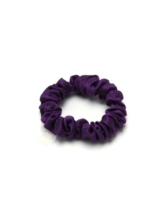 Satin hair eraser scrunchie slim purple JGM-02