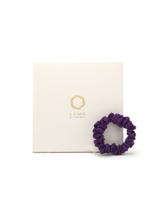 Satin hair eraser scrunchie slim purple JGM-02