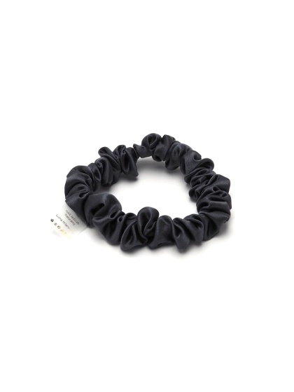 Satynowa gumka do włosów frotka scrunchie slim grafitowa