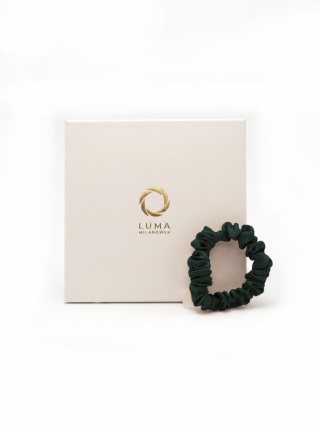 Satin hair eraser scrunchie slim military green JGM-16